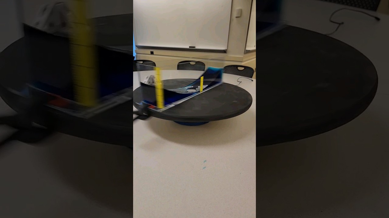 Rotating platform makes water behave wildly! #physics #stem #education