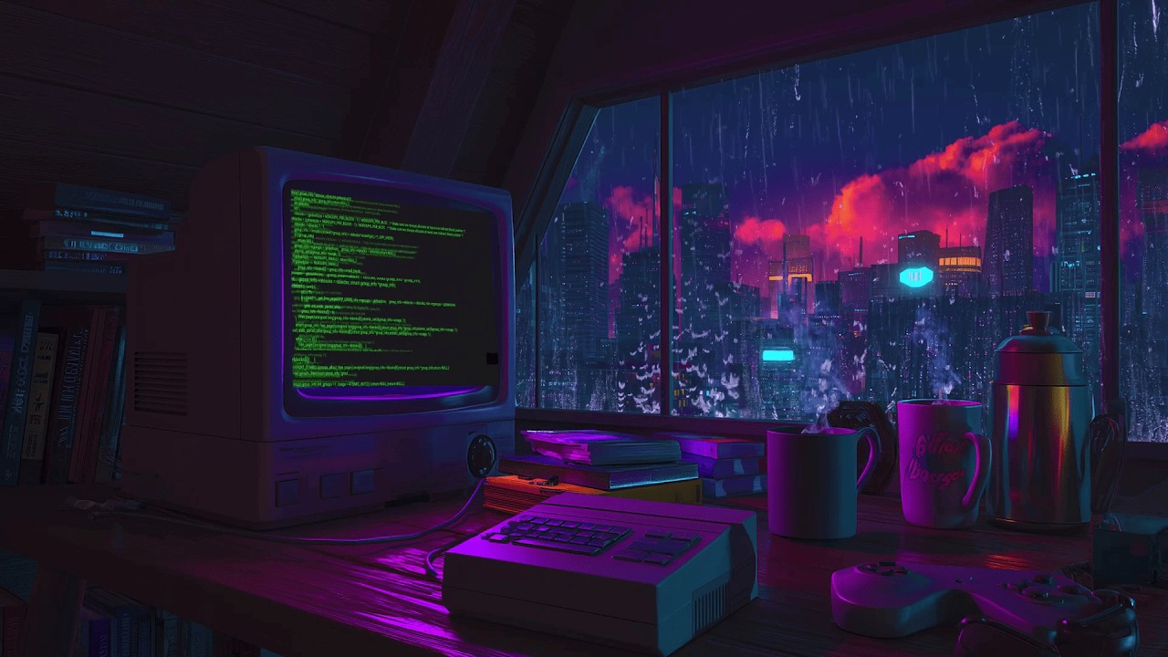 Rainy Window Lofi Hip Hop Beats 📚 Attic Desk Calm Night | Night Light Room