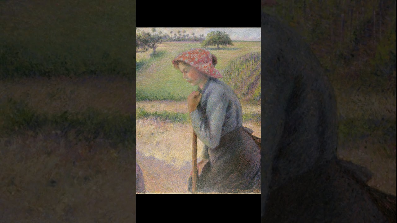 Camille Pissarro's Two Young Peasant Women #arteducation #fineart  #TwoYoungPeasantWomen #pissarro