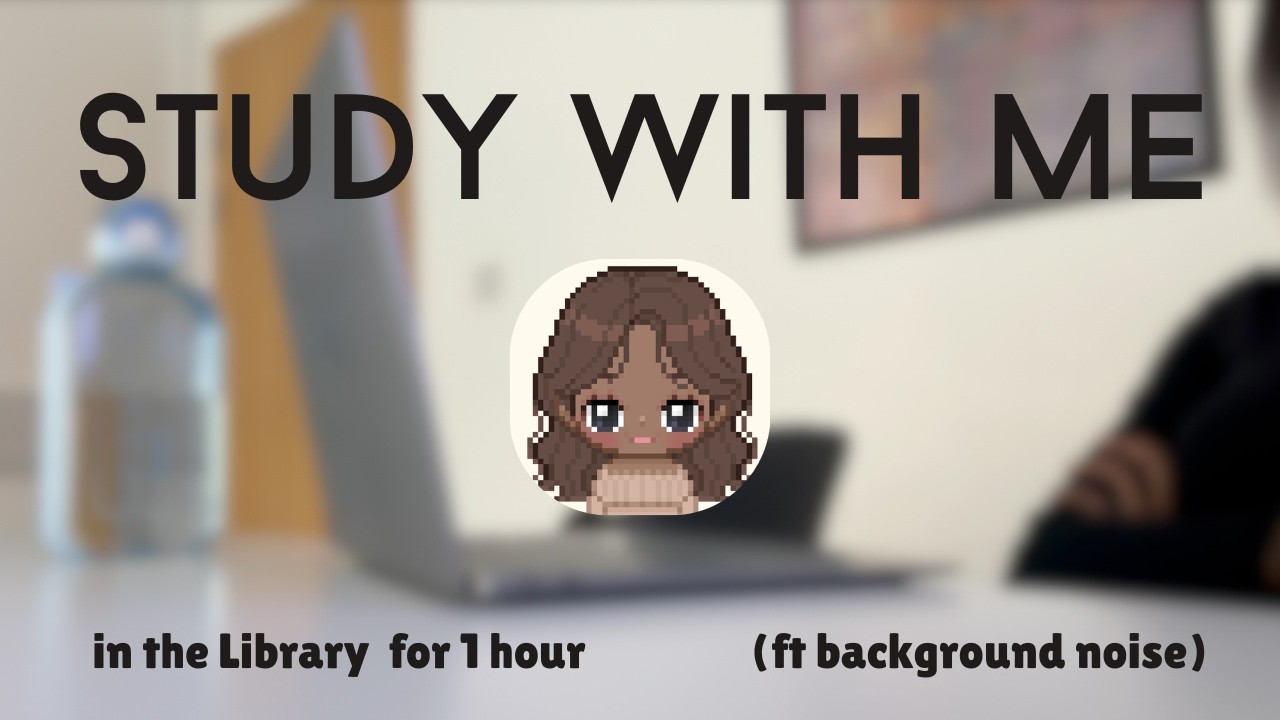 Study with me for 1 hour | Study timer with background noise (no music, no breaks)