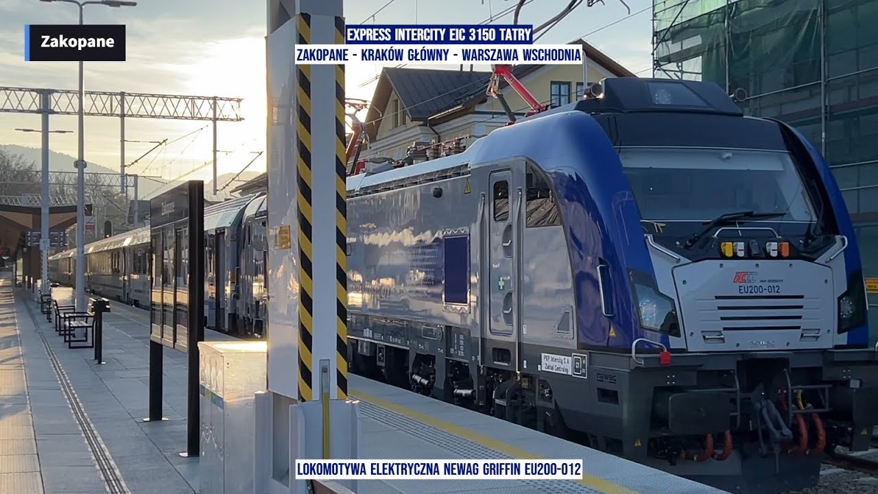 Express InterCity EIC 3150 TATRY Zakopane - Kraków Główny - Warszawa Wschodnia Newag Griffin EU200