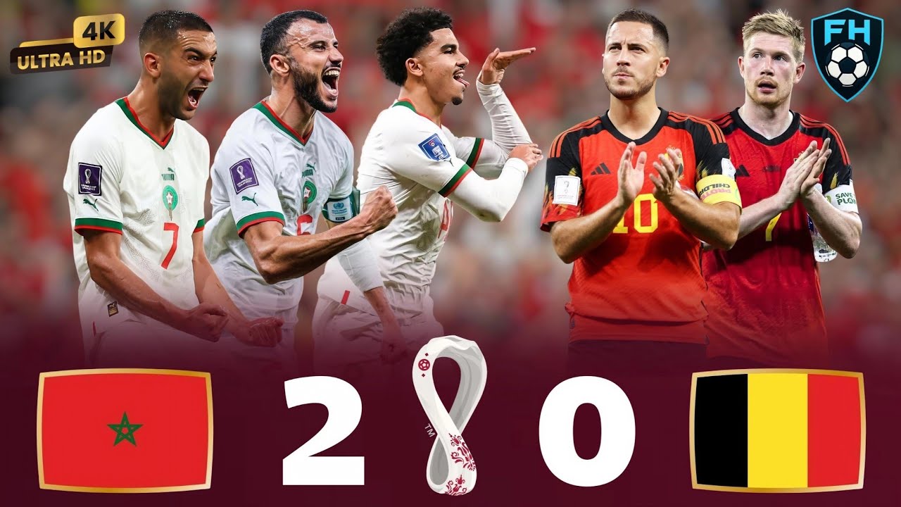 Марокко шокирует мир и разгромляет Бельгию в историческом матче 👿😱🇲🇦 ● Марокко (2-0) Бельгия ¦ 4K 🎬