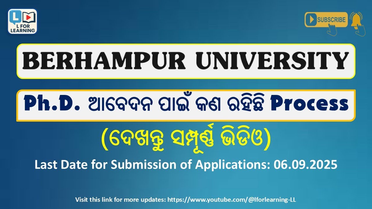 Detailed Information regarding Ph.D Programmes in Berhampur University II Ph.D II Course Work