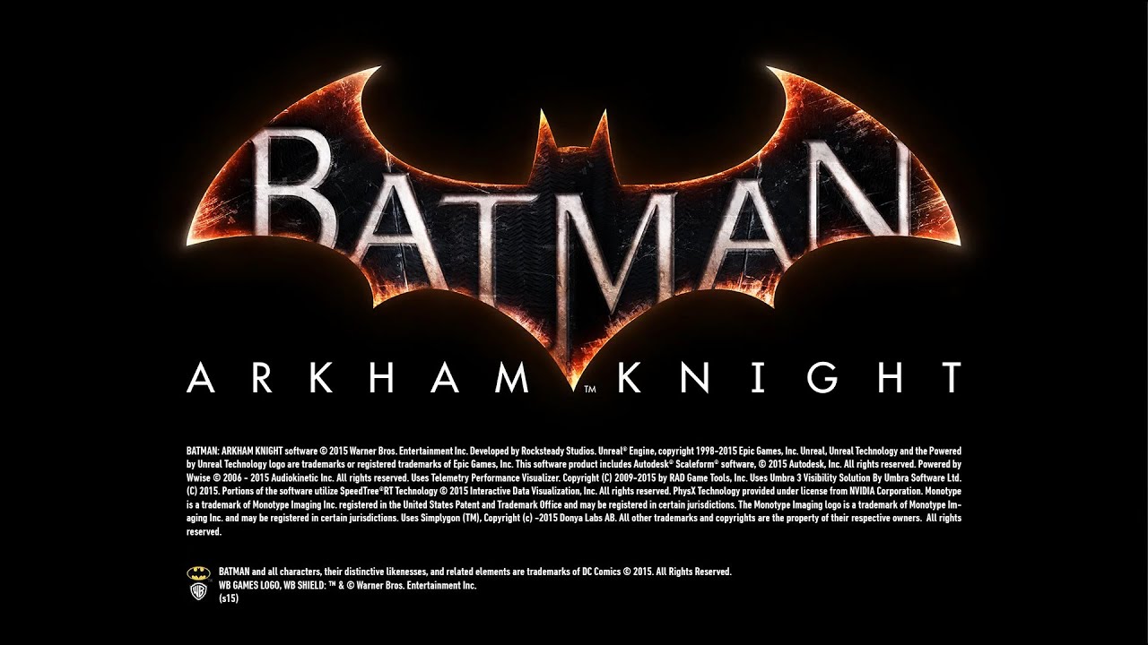 WB Games / DC Comics / Rocksteady Logos (Batman: Arkham Knight)