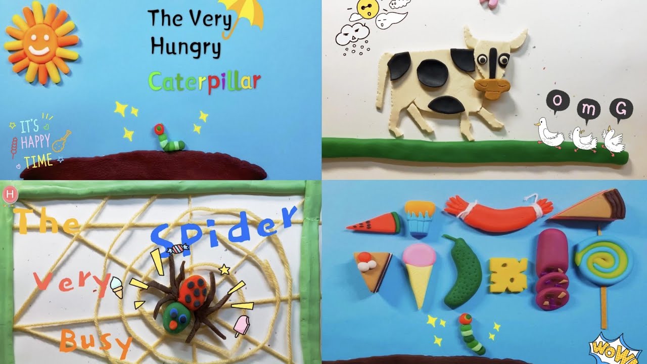 [Claymation] Famous Stories: The Very Hungry Caterpillar and The Very Busy Spider 好餓的毛毛蟲🐛和很忙很忙的蜘蛛🕷️