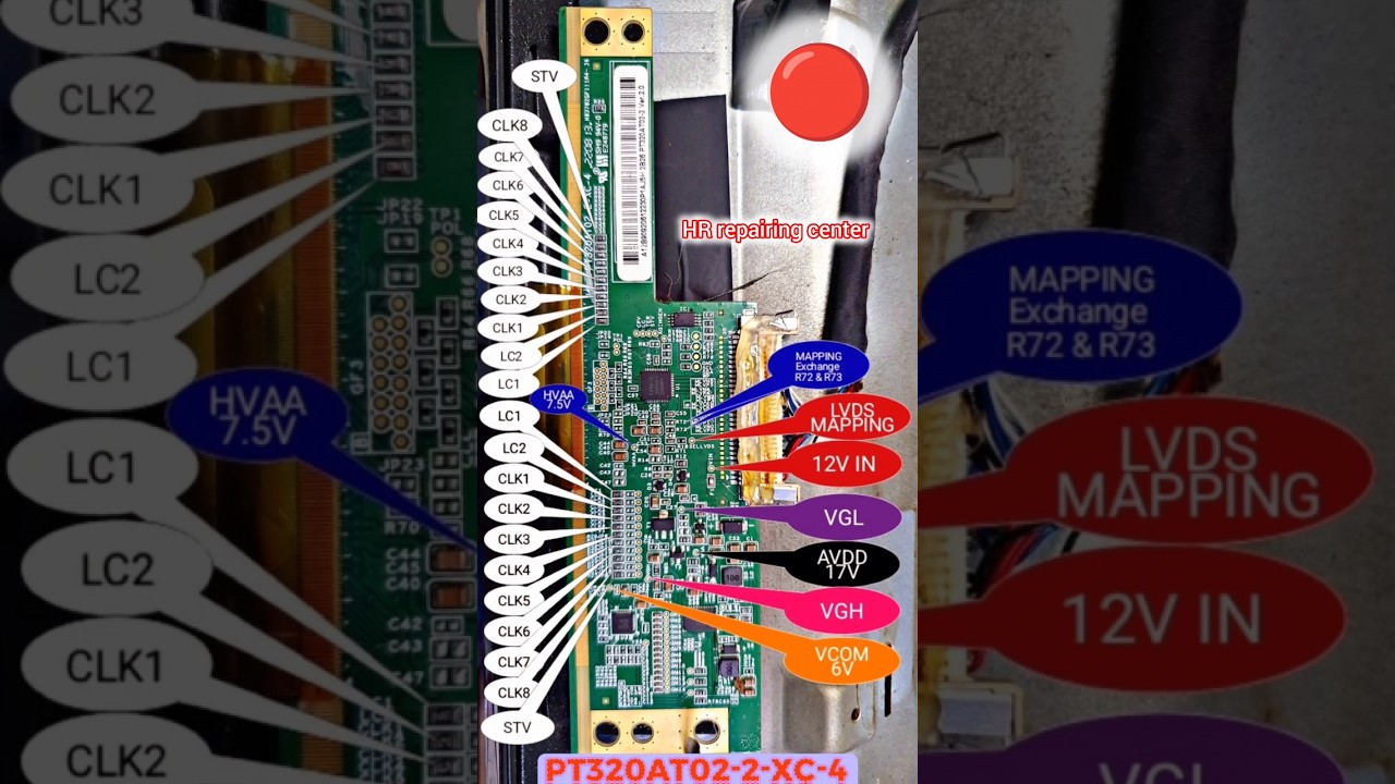 PT320AT02-2-XC-4 PCB Data sheet voltage ⚡ led tv penal voltage ditels #hr #led_tv