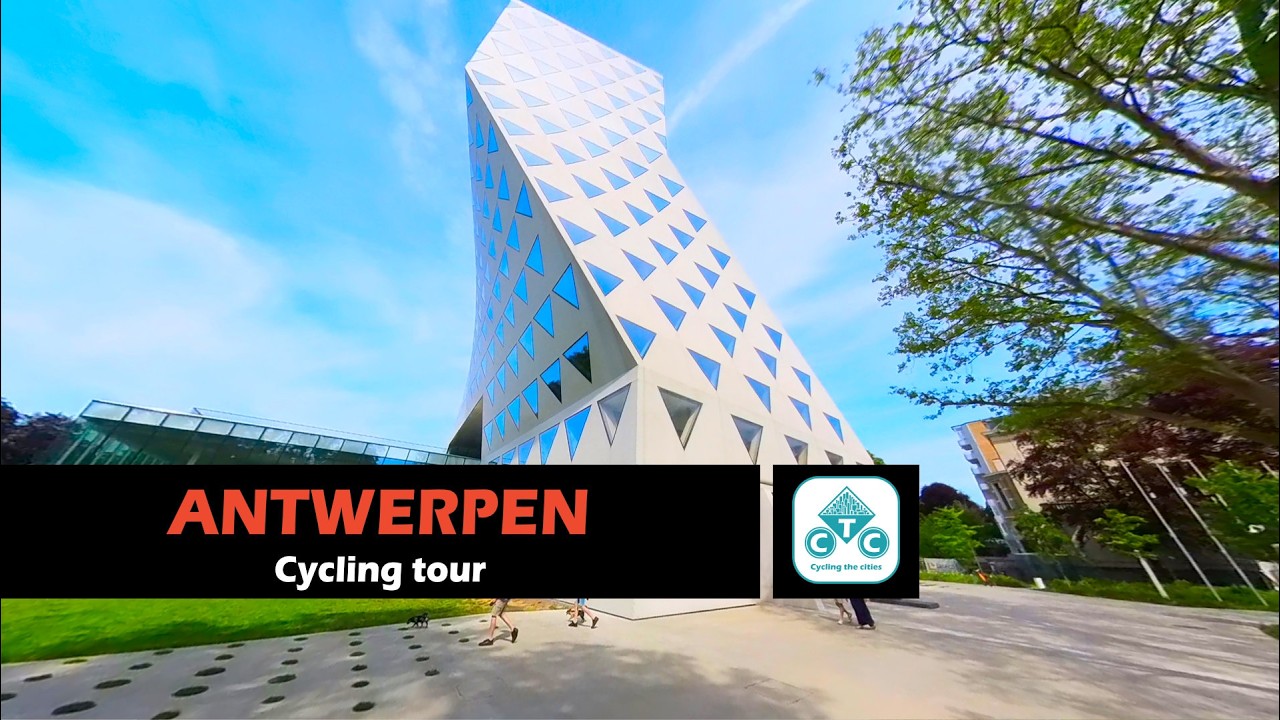 Architecture from bicycle Antwerpen, Belgium, May 2024, cycling tour