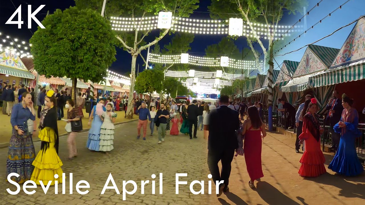 Feria de Sevilla Walk (Day and night)- 4K Seville's Fair Virtual Walking Tour 💃🎡 2022
