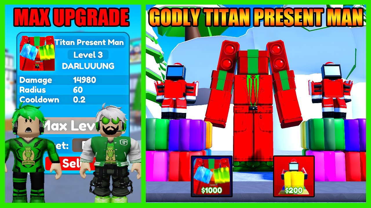 OMG! Aku Dapat Unit Godly Keduaku Titan Present Man Max Upgrade Skibidi Toilet Auto Rata