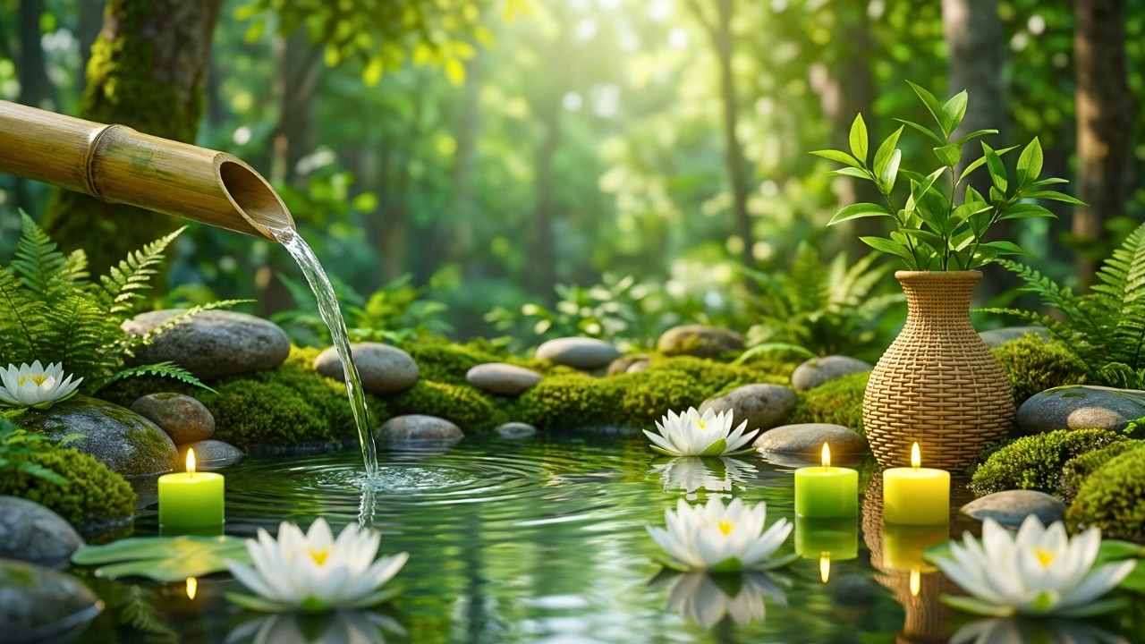 Relaxing Music for Sleep, Stress Relief Music, Spa Music, Meditation Music, Bamboo, Water Sound, BGM