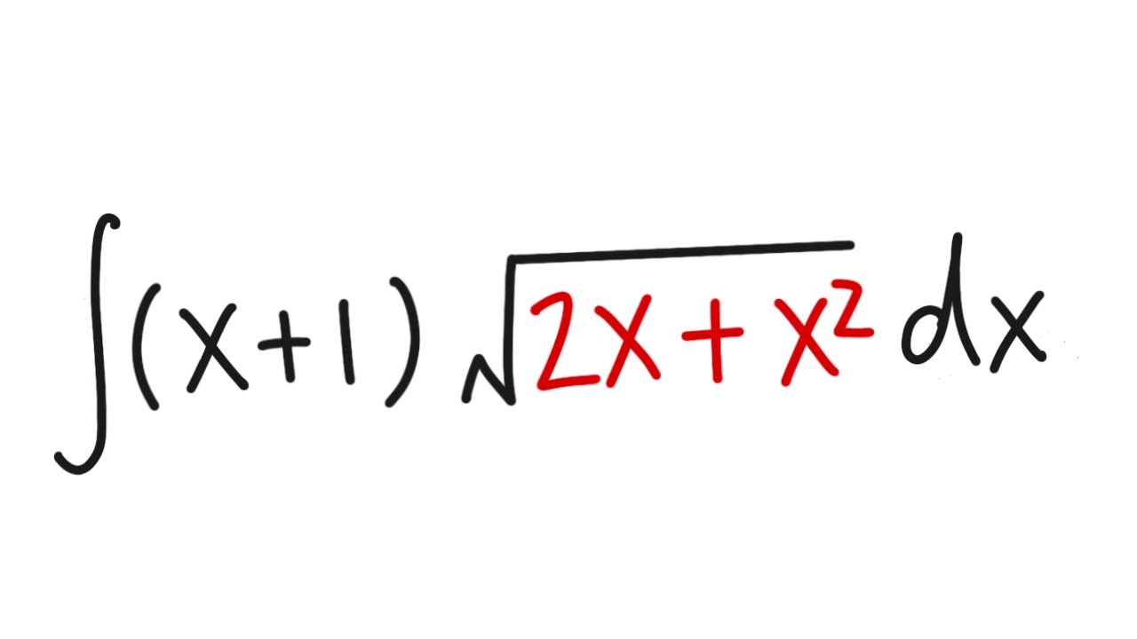 integral of (x+1)*sqrt(2x+x^2), calculus 1 tutorial, u substitution