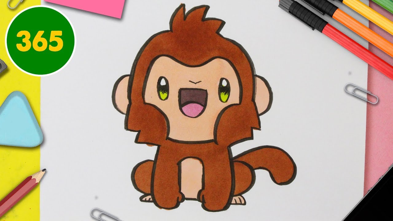 Comment dessiner un singe kawaii