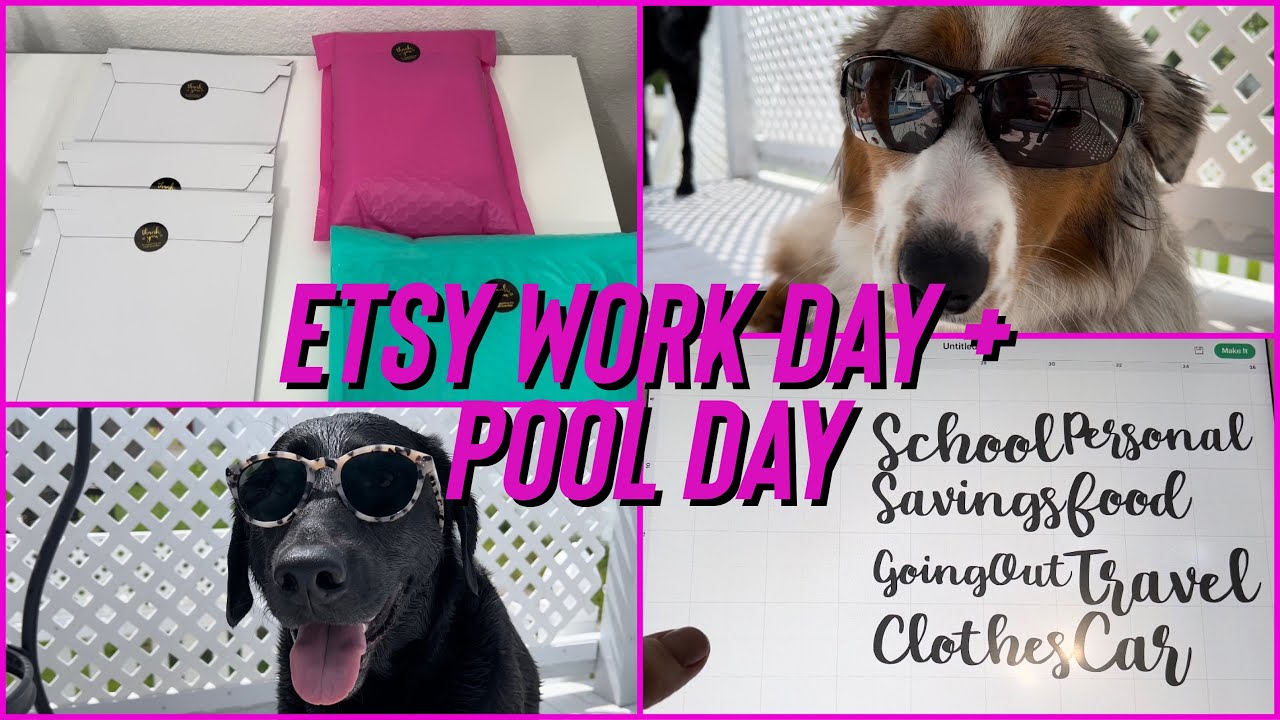 etsy shop work day | getting to 0 orders!!!! | puppy pool day