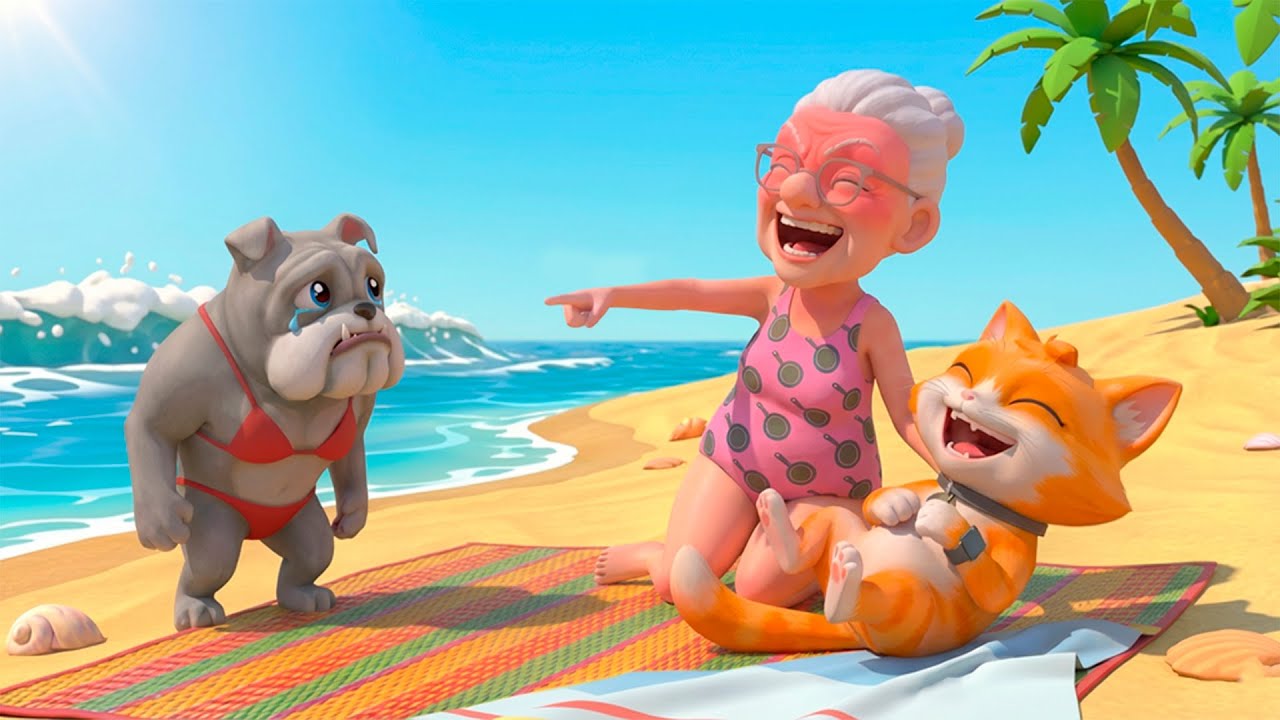 EU E A VOVÓ VIAJAMOS PARA A PRAIA NO I AM CAT - O FILME