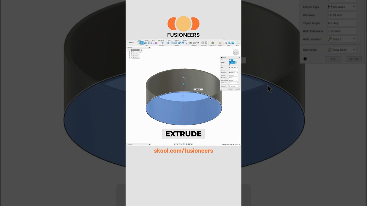 2 Ways to Extrude in Fusion #autodesk #fusion #fusion360 #cad