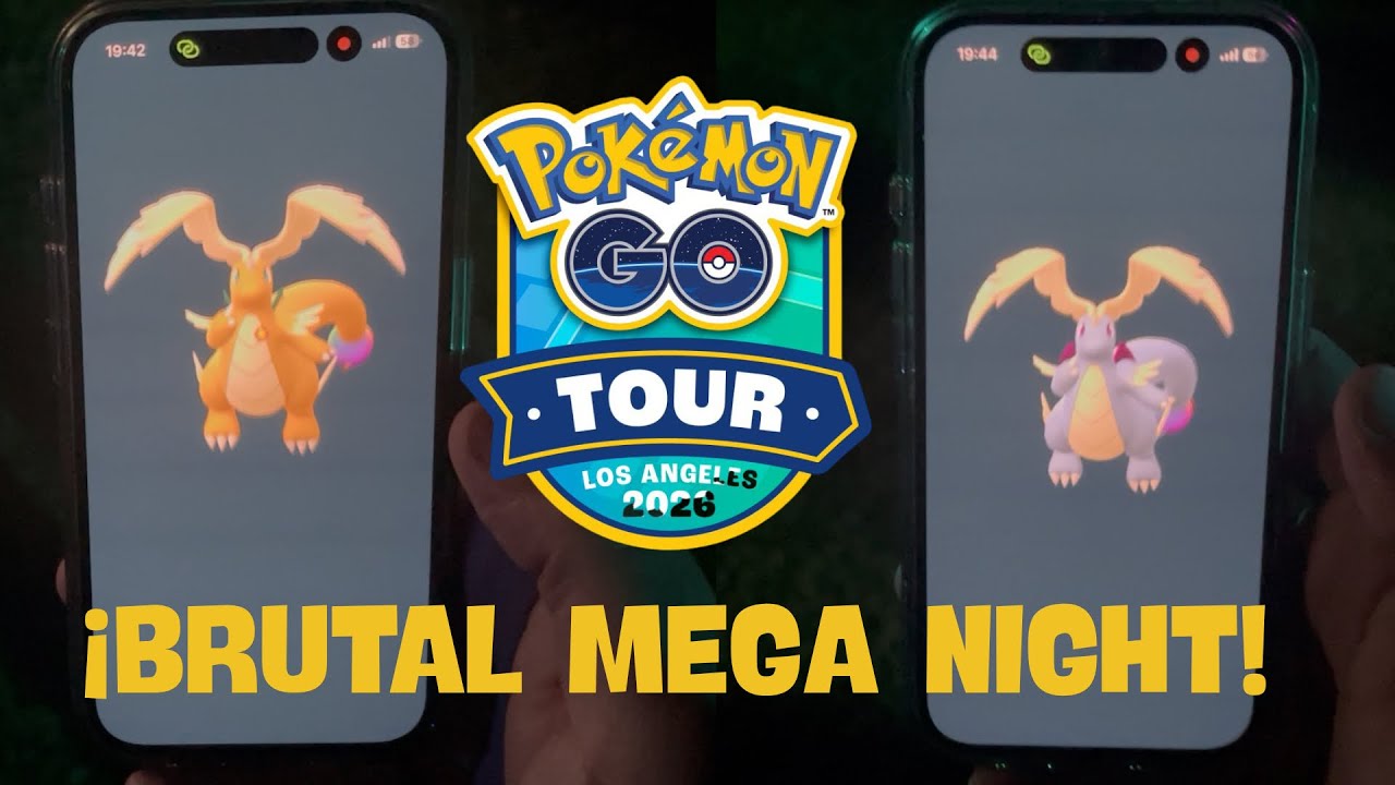 ¡REGISTRO MEGA DRAGONITE y su SHINY! 🔥 Mega Night Pokémon GO Tour Kalos Los Ángeles 