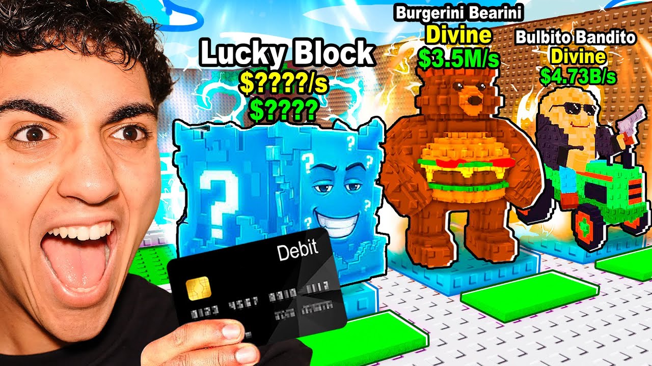 Spending $9,784,229 On LUCKY BLOCKS In Escape Tsunami For Brainrot!