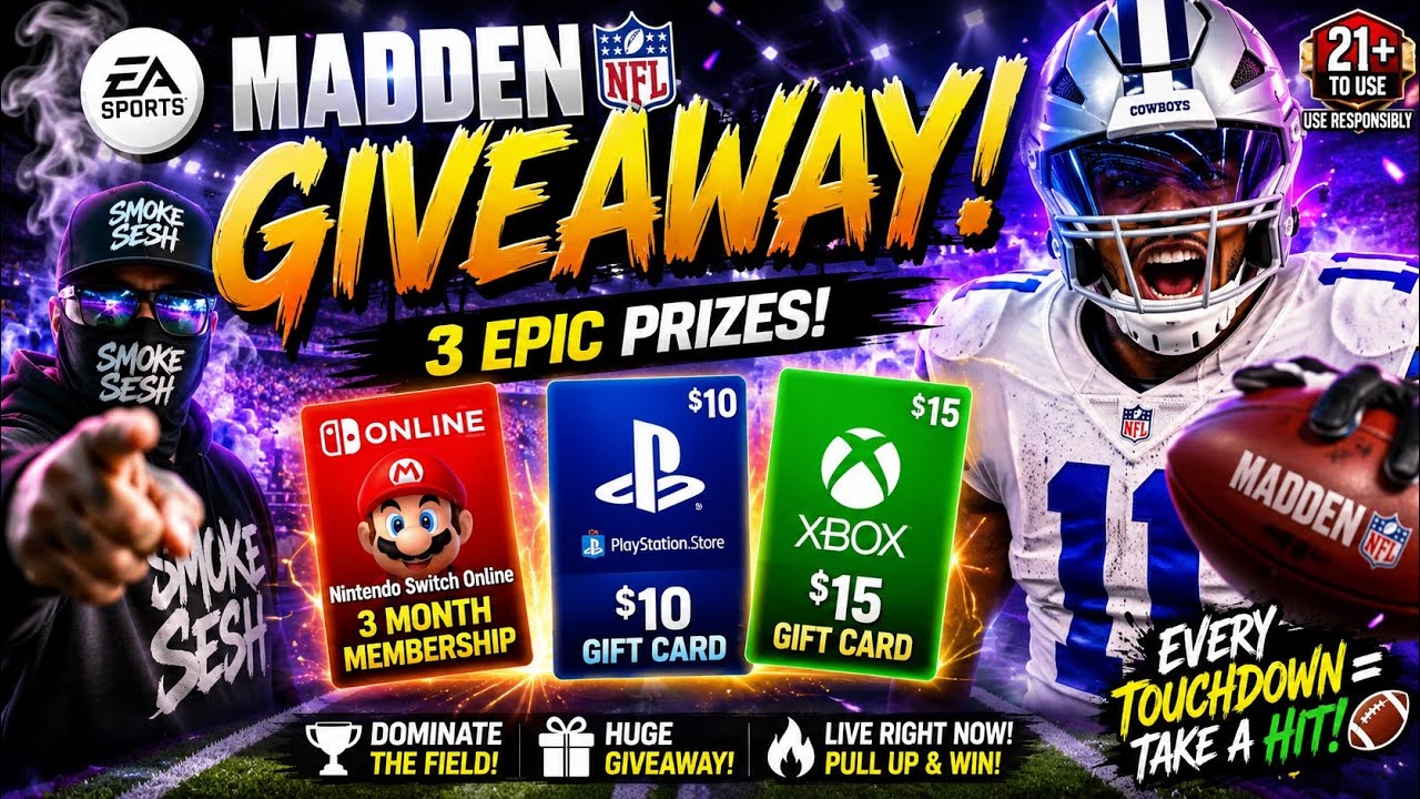 🏈🔥 РОЗЫГРЫШ MADDEN В ПРЯМОМ ЭФИРЕ! 🎁 Выигрывай подарочные карты Nintendo Online, Xbox и PlayStation!