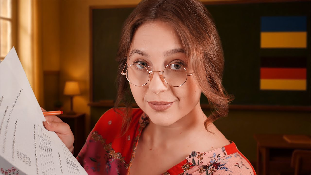 ASMR Ukrainisch für Anfänger 🇺🇦✍️ Hausaufgaben-Kontrolle (Roleplay auf Deutsch) #2