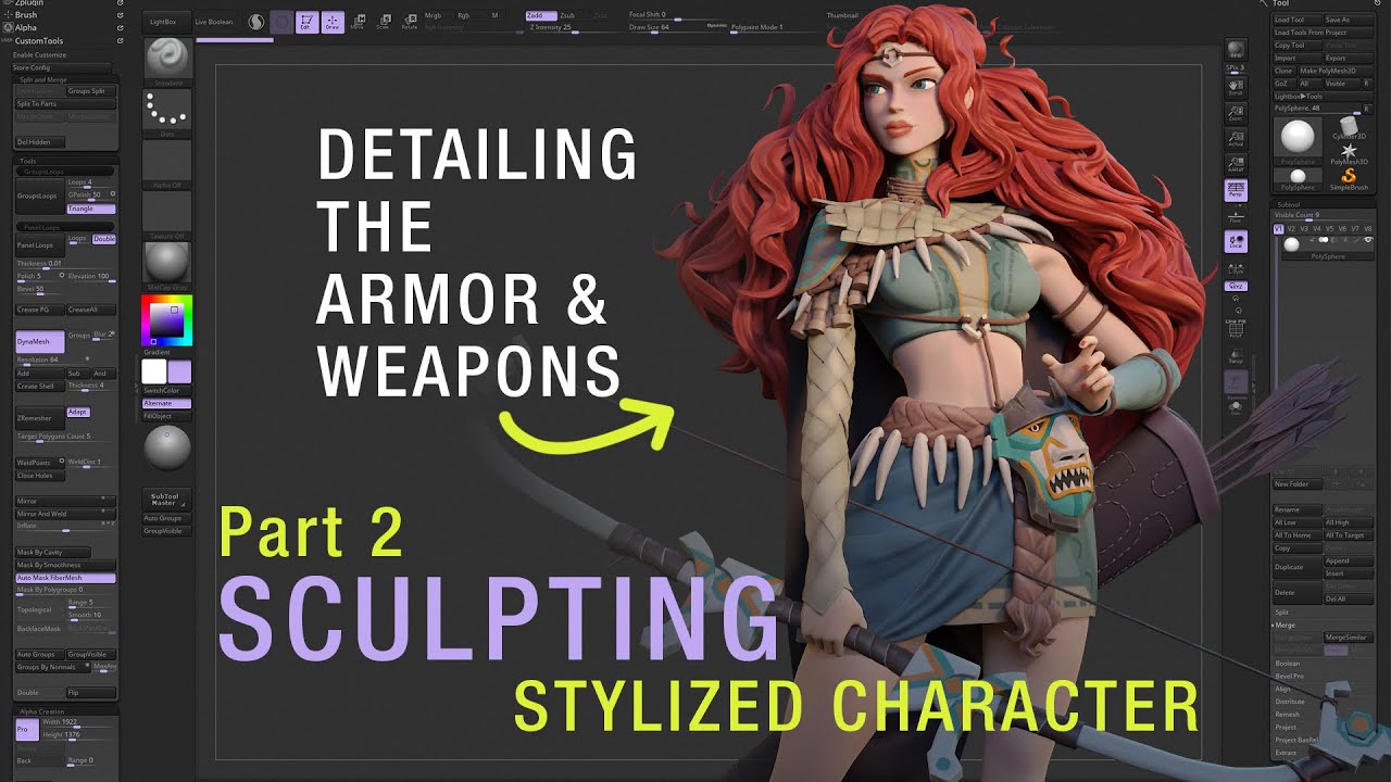 2D to 3D Sculpting Stylized Character in ZBrush | Timelapse Part 2