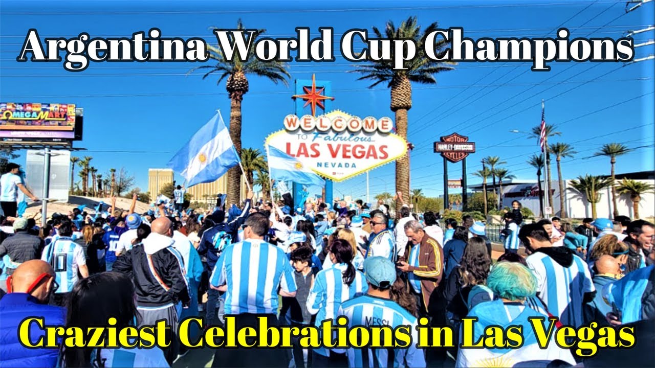 Argentina Campeón🚨 LAS VEGAS: Así fueron los DESCONTOLADOS festejos. ¡Histórica convocatoria!. 🇦🇷