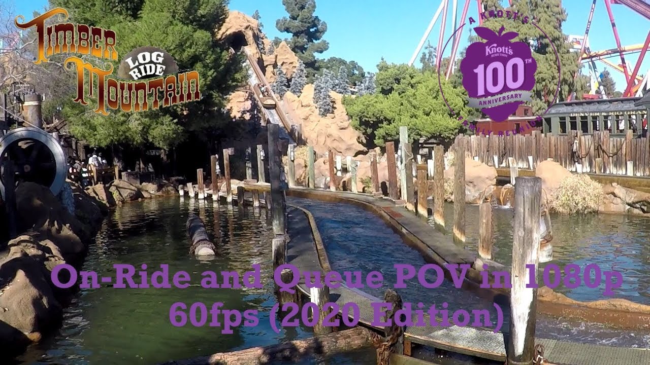 Timber Mountain Log Ride On-Ride and Entrance to Exit Queue POV 1080p 60fps Knott's Berry Farm 2020