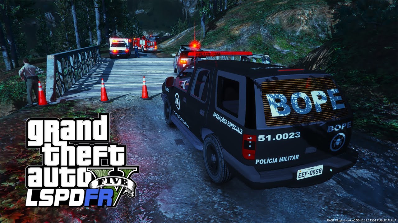 GTA V Rotina Policial - Acidente na ponte PMESP Ep:223 MOD POLICIA