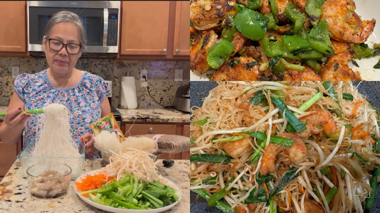 Vlog 735: Hôm Nay Thèm Ăn 2 Món Làm Liền Review Bún Gạo , Tôm 🦐 Tỏi 🧄
