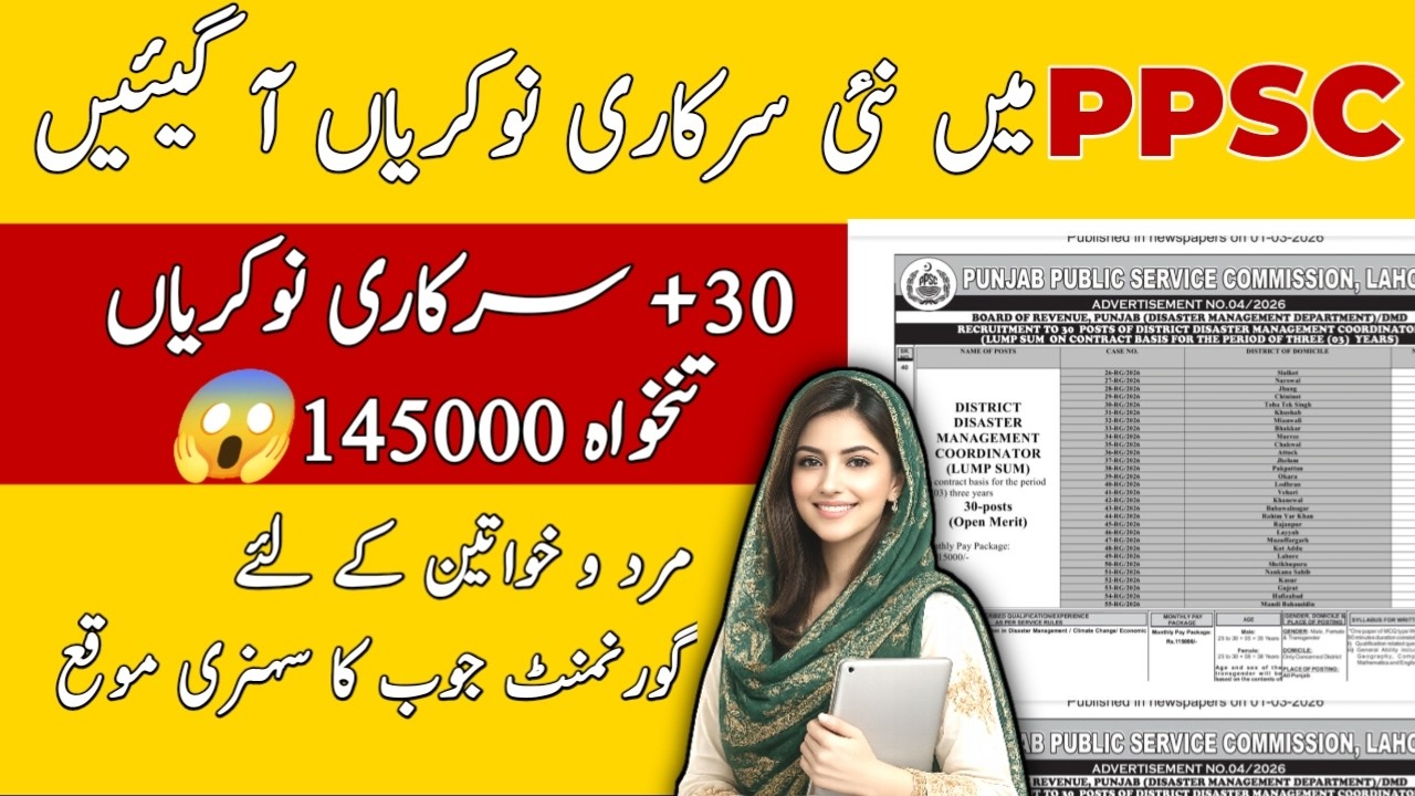 PPSC New Jobs 2026 | PPSC Advertisement 04/2026 | 30+ Government Jobs Complete Details