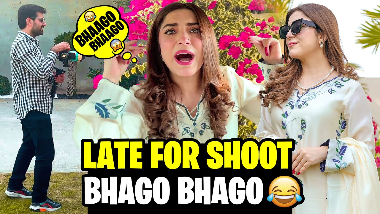 Bhago Bhago 😂 Hina Niazi ka jaldi main shoot mehnga par gaya 😱