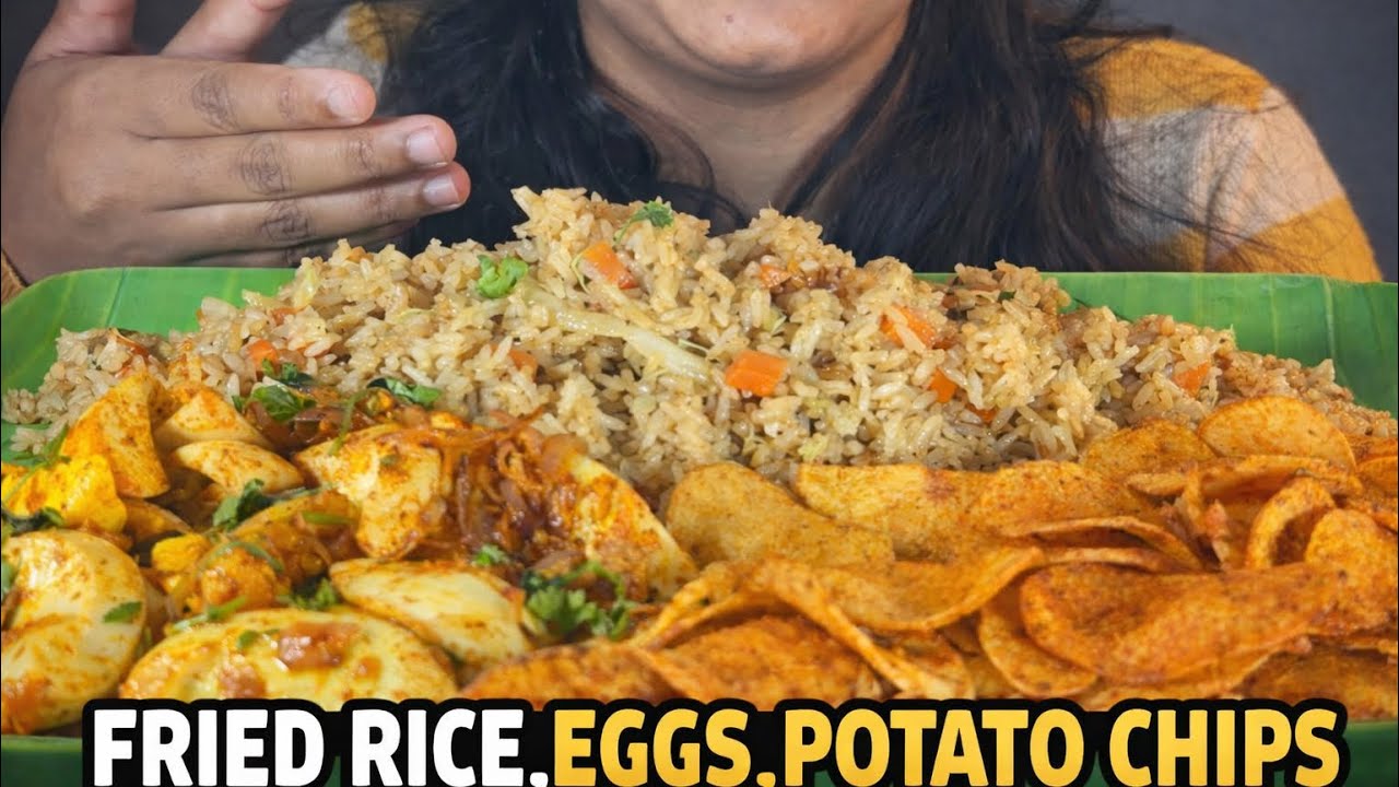 FRIED RICE,EGGS,POTATO CHIPS 🥙🍟🍳