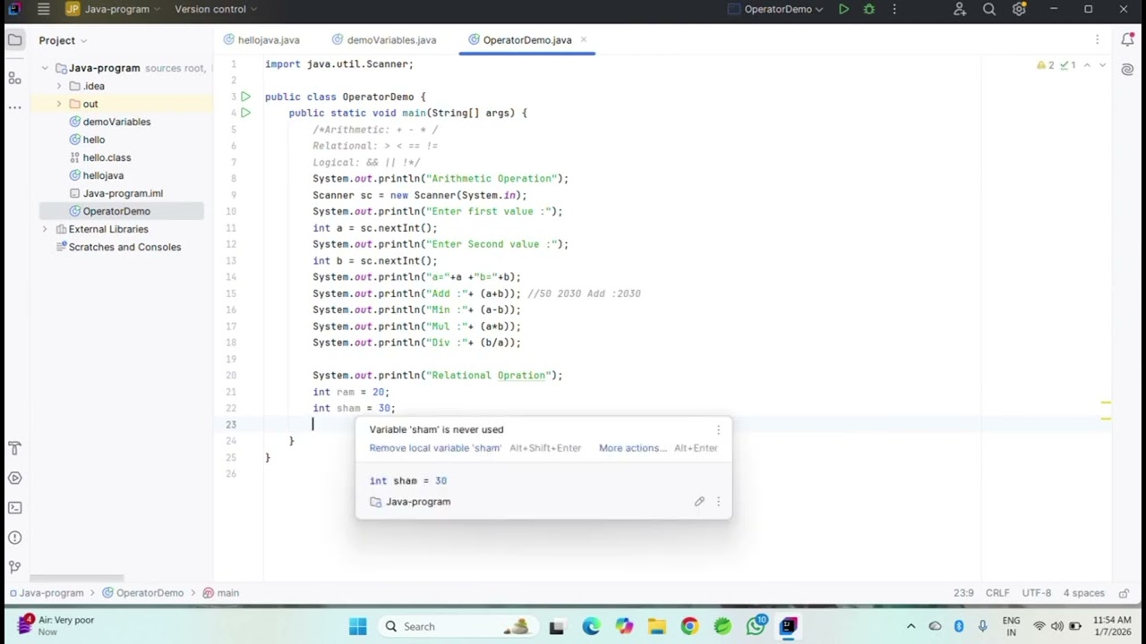5. Java Operators Explained: Arithmetic, Relational & Logical [Code Examples]  | Sanjit Kushwaha