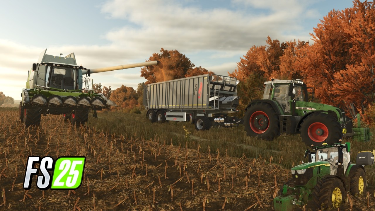 Nowe TŁO kamerki!? :O Żniwa KUKURYDZY na dzierżawie! Ostatnie siewy pszenicy - |FS25|