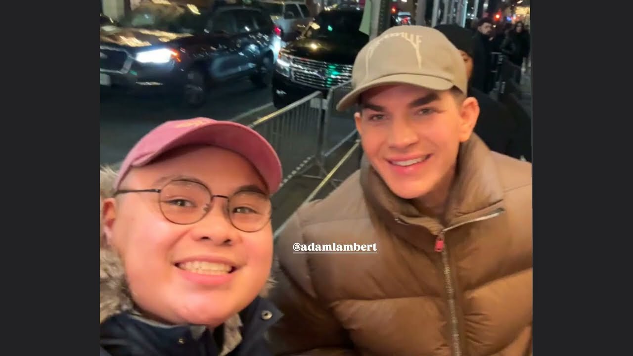Adam Lambert at the stage door at Cabaret/ Adam's Mom was at the show, February 7
