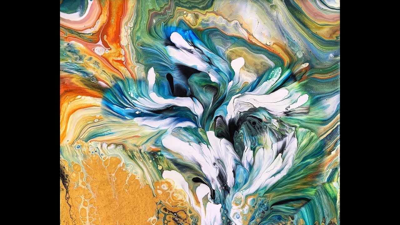 Acrylic Pour looks like Oil Paints - Funnel to Flowers