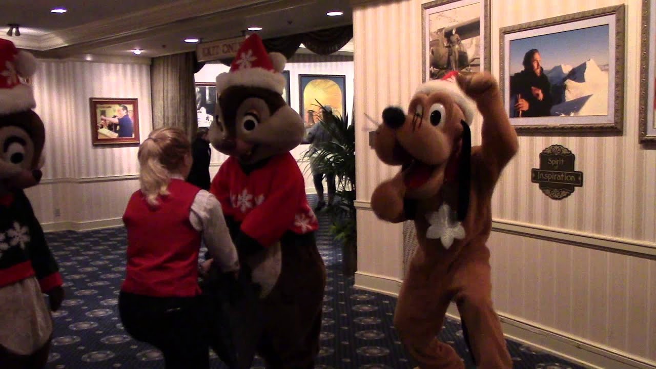 Chip and Dale singing at Disneyland