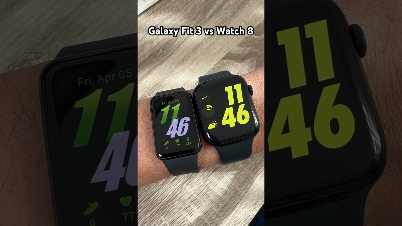 Samsung Galaxy Fit 3 vs Apple Watch 8 #samsung #samsunggalaxy #galaxyfit3 #applewatch #shorts #short