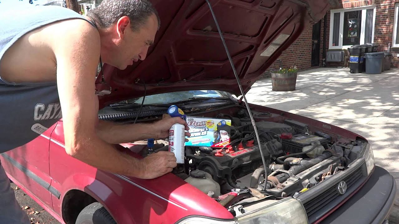 1991 toyota corolla R12, 134A conversion   recharge with Inter dynamics chill kit
