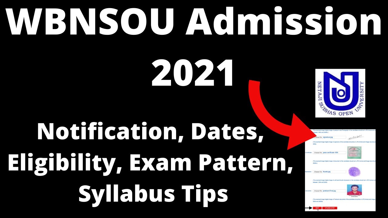 WBNSOU Admission 2021: Application Form ,Exam Pattern, Eligibility Criteria, Exam Syllabus
