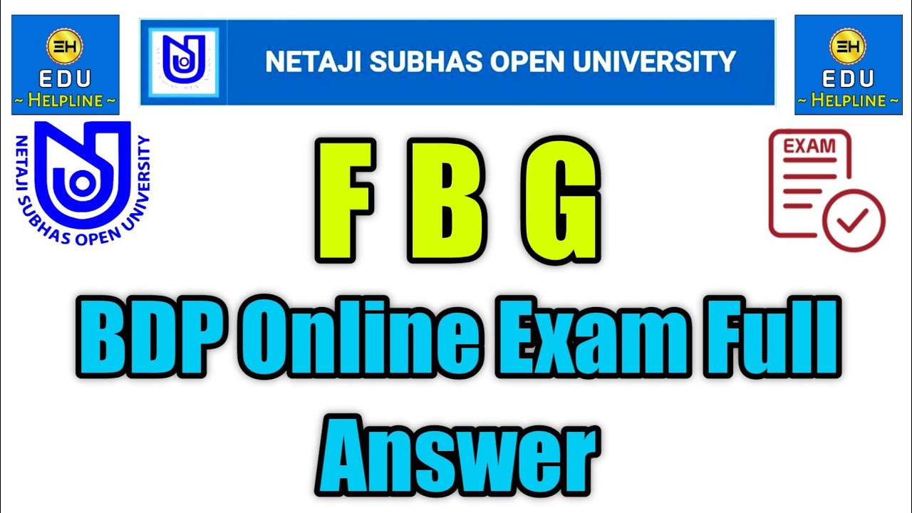 BDP 1st year FBG Online Exam Full Answer Live 🔥