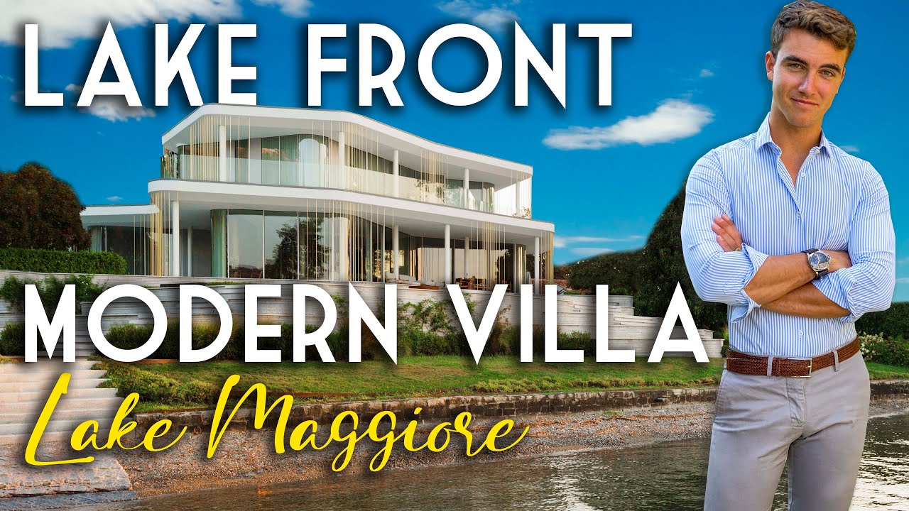 LUXURY MODERN VILLA FOR SALE ON THE SHORES OF LAKE MAGGIORE, WATERFRONT PROPERTY IN ITALY