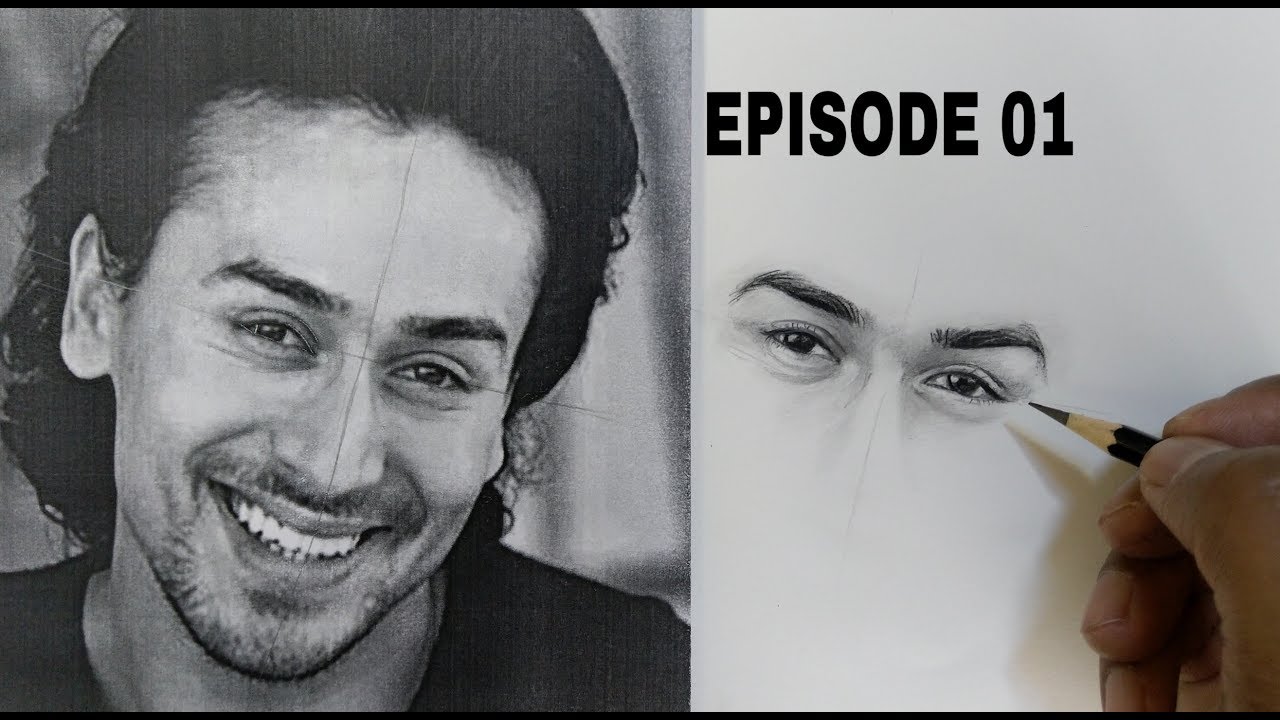 How to draw tilted face Epsiode 01 - Drawing Tiger Shroff