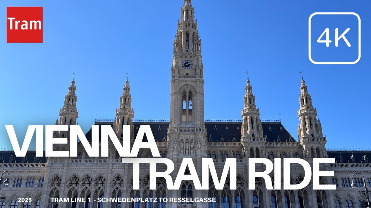 Vienna 4K Tram Ride | Line 1 from Schwedenplatz to Resselgasse | Real-Time Journey