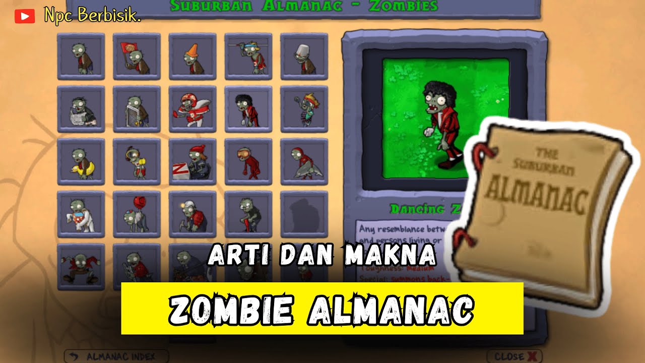 Arti Zombie di Buku Almanac Plants Vs Zombies