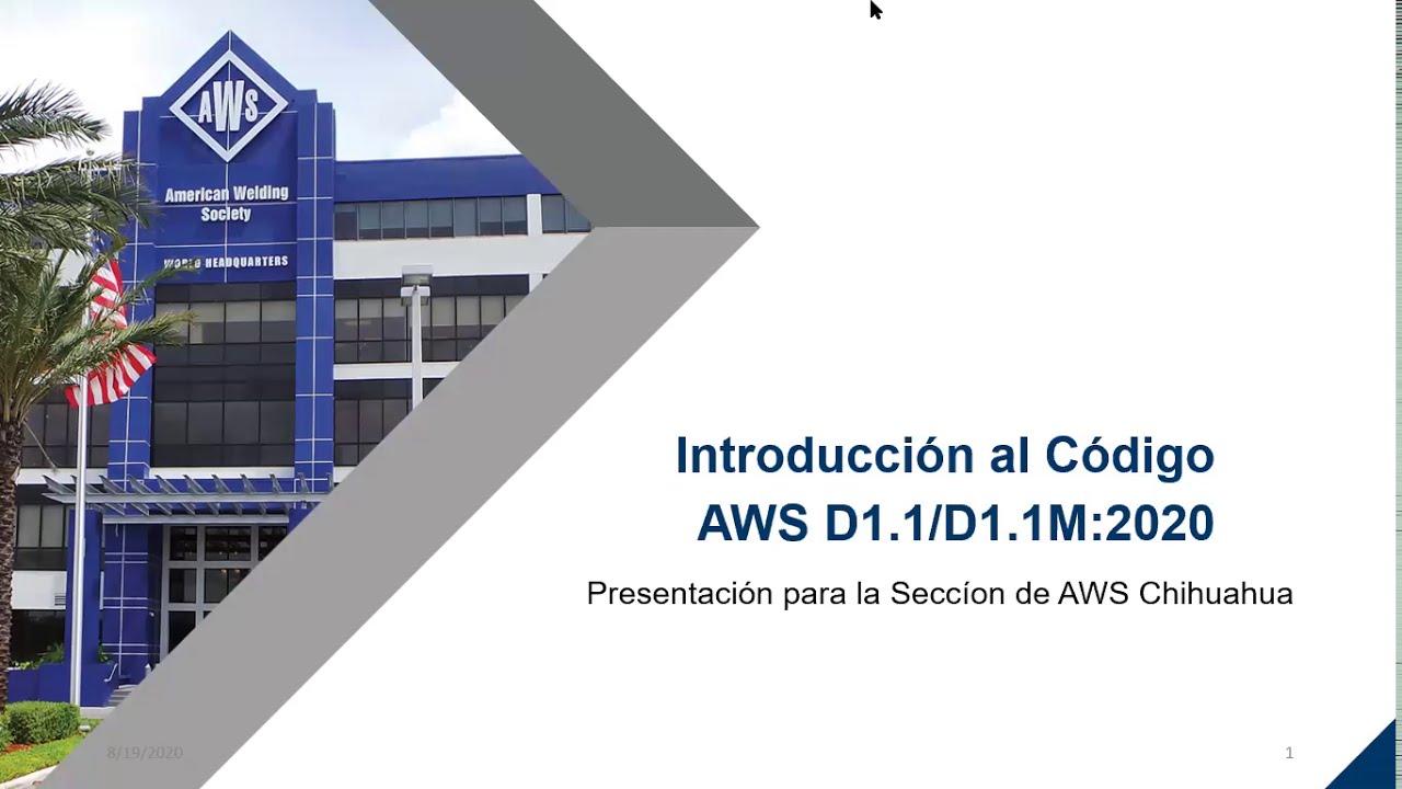 Introducci&oacute;n del AWS D1 1 2020