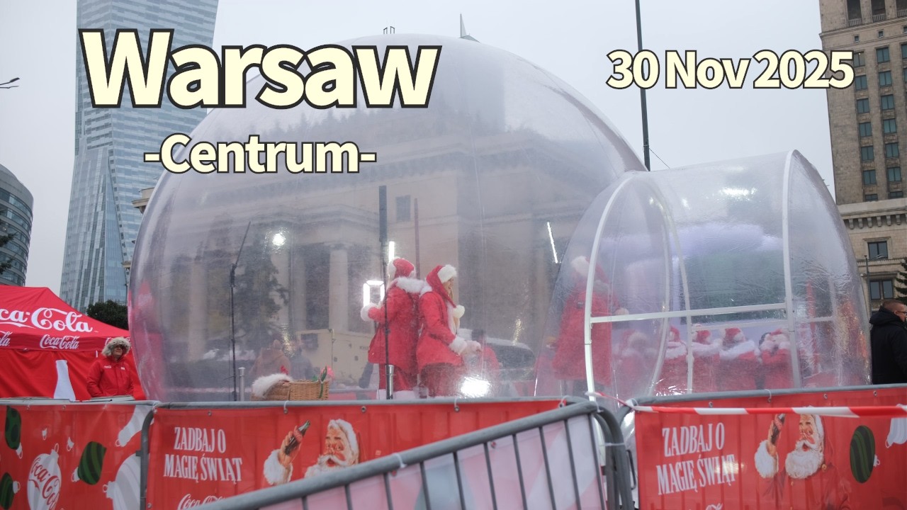 Winter Walk Warsaw Centrum Market Poland - 30 November 2025 | Walking Tour