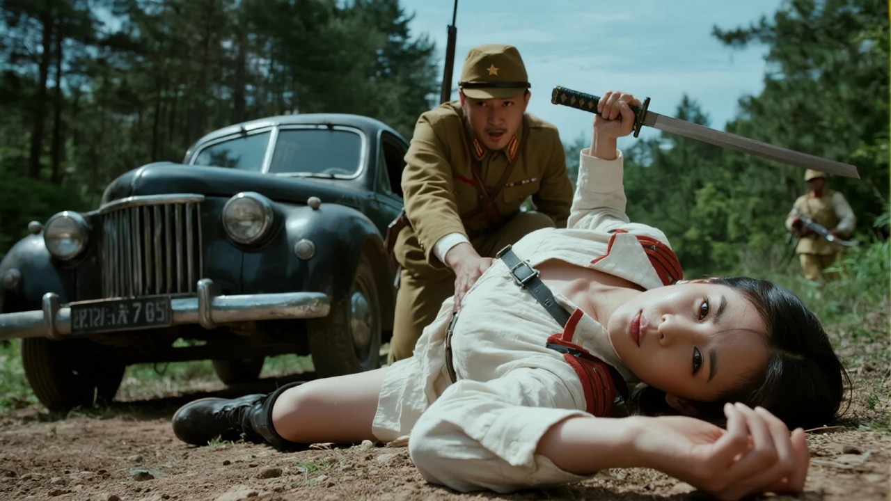 Женщина-специалист перехватывает японский военный автомобиль на полпути