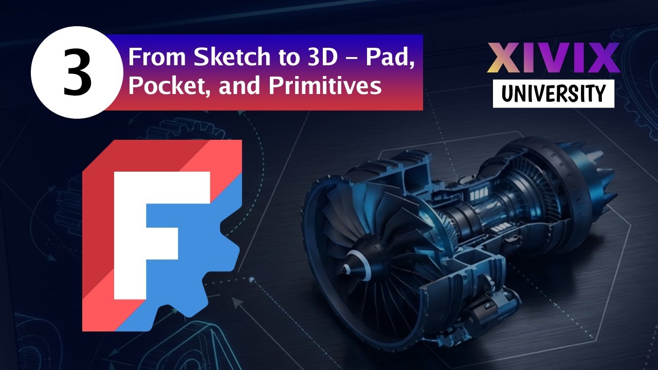FreeCAD Course #3: From Sketch to 3D – Pad, Pocket, and Primitives
