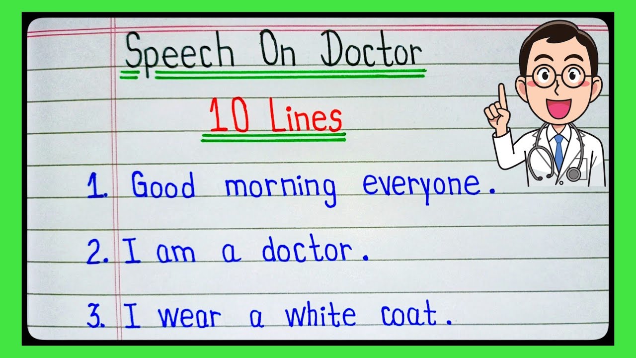 Speech on doctor l 10 lines essay on doctor in english l Paragraph on doctor l Doctor Essay l