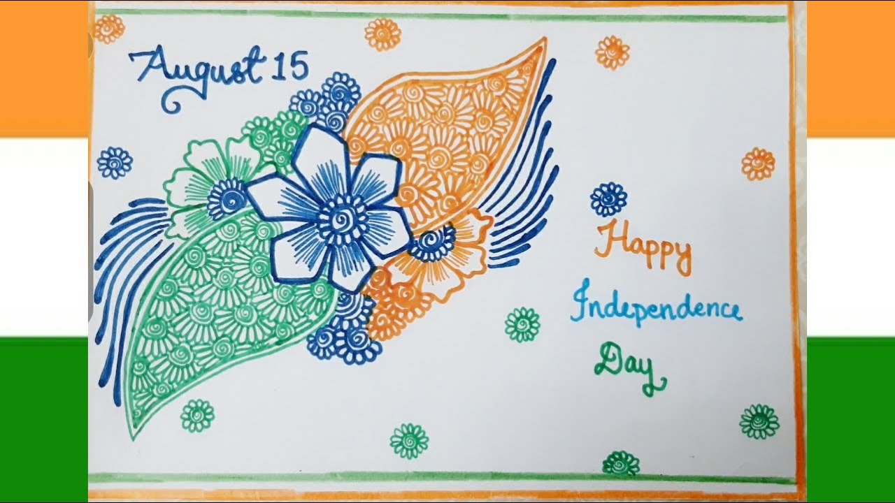 Best independence day drawing card |Independence day status 2022 |Easy kids drawing|#15auguststatus